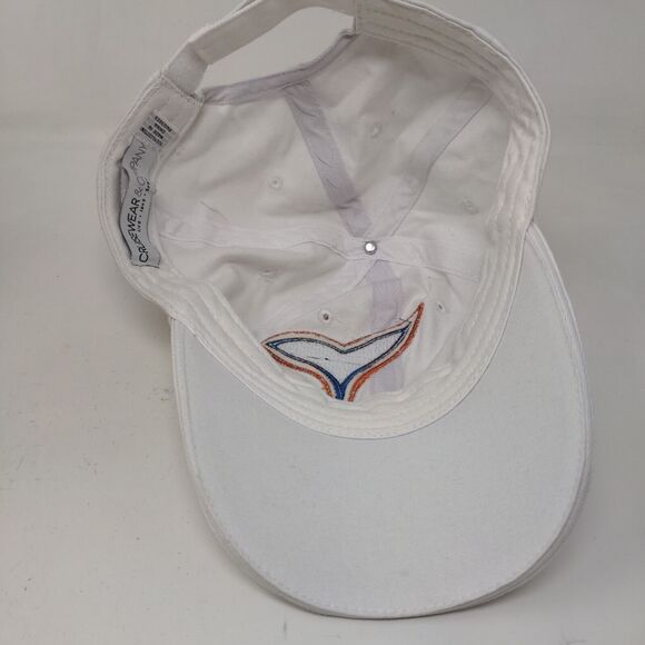 Cruisewear Men's Strapback Hat White Adjustable Embroidered Whale Logo Alaska - Picture 10 of 12